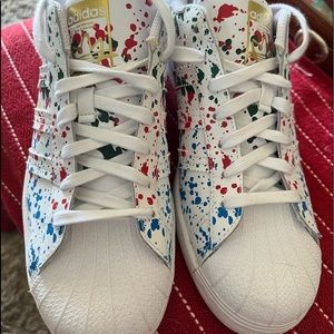 Mens Adidas Paint Splatter Superstar Shoes